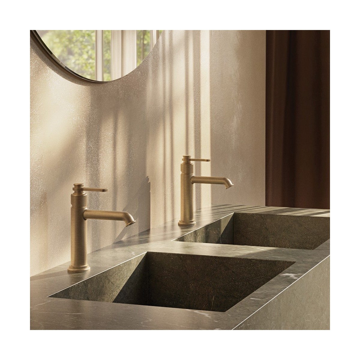 Mitigeur lavabo regular avec vidage up&down® Or Brossé - CRISTINA ONDYNA FA22096P 