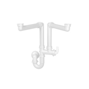 Siphon pp evier double bac raccord lave vaiselle - CRISTINA ONDYNA OM9912 