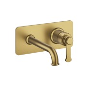 Mitigeur lavabo encastré avec plaque bec de 225 mm Or Brossé - CRISTINA ONDYNA FA25896P 