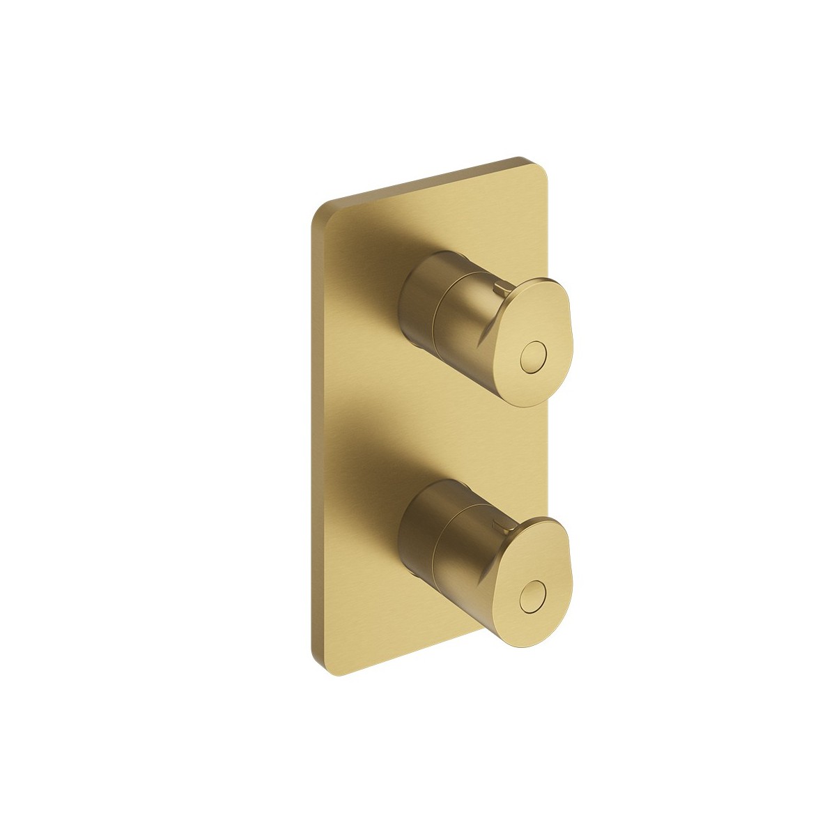 Façade thermostatique externe Botte laiton 2 sorties Or Brossé - CRISTINA ONDYNA BT75296P 