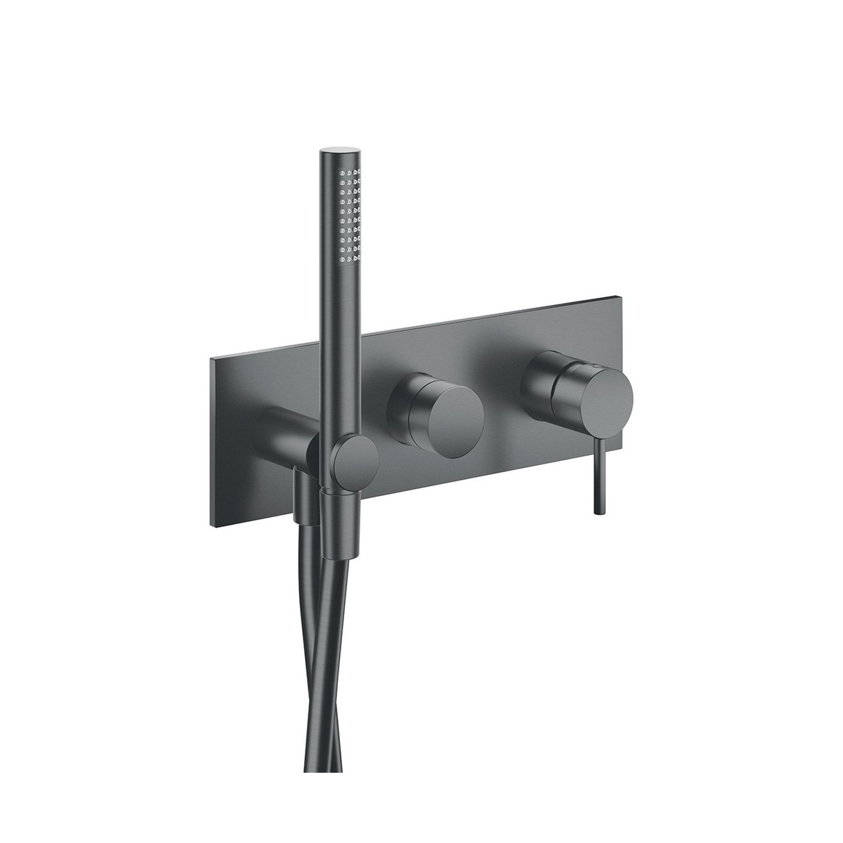 Façade de douche mitigeur 2 sorties avec douchette Phi Metal Brossé - CRISTINA ONDYNA PH60277 