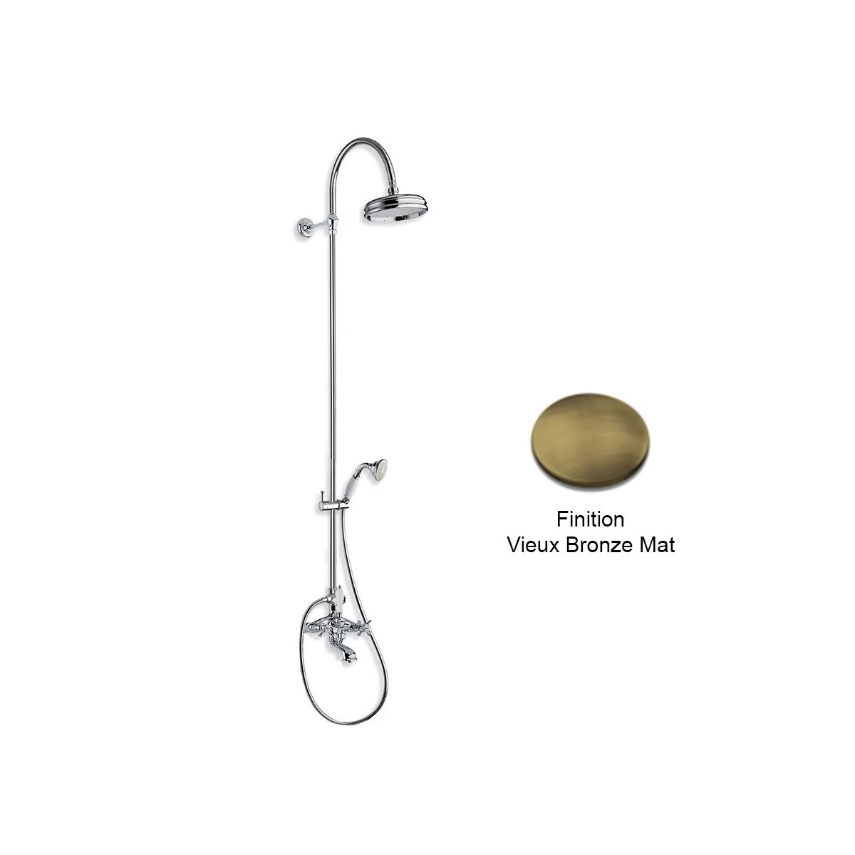 Colonne bain/douche melangeur vieux bronze mat - CRISTINA ONDYNA CN10493