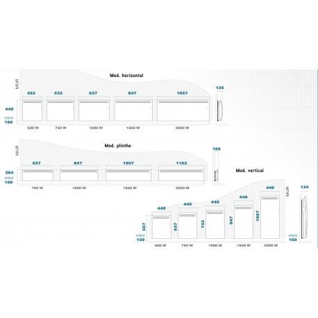 Convecteur AIRELEC Actua 2 SMART ECOcontrol 1000W Vertical - A693273