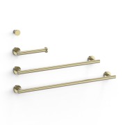 Ensemble de 2 Porte-serviettes, 1 Dérouleur WC, 1 Patère Porte-serviettes Cava doré  - TRES 09598102CA 