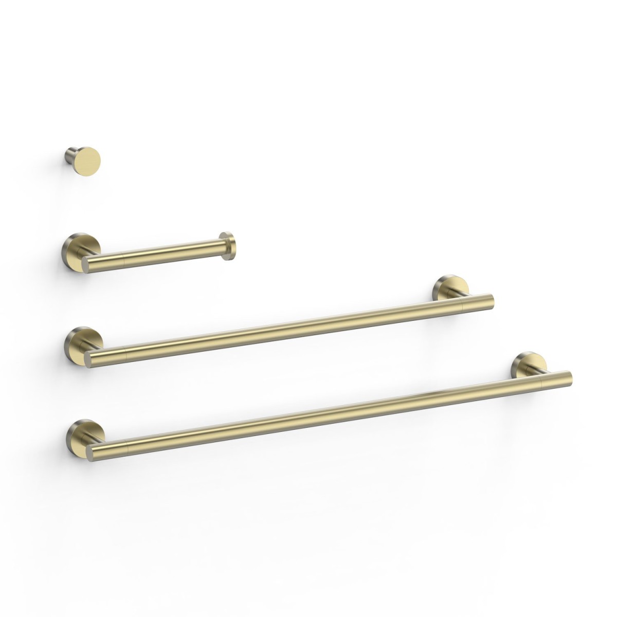 Ensemble de 2 Porte-serviettes, 1 Dérouleur WC, 1 Patère Porte-serviettes Cava doré  - TRES 09598102CA 