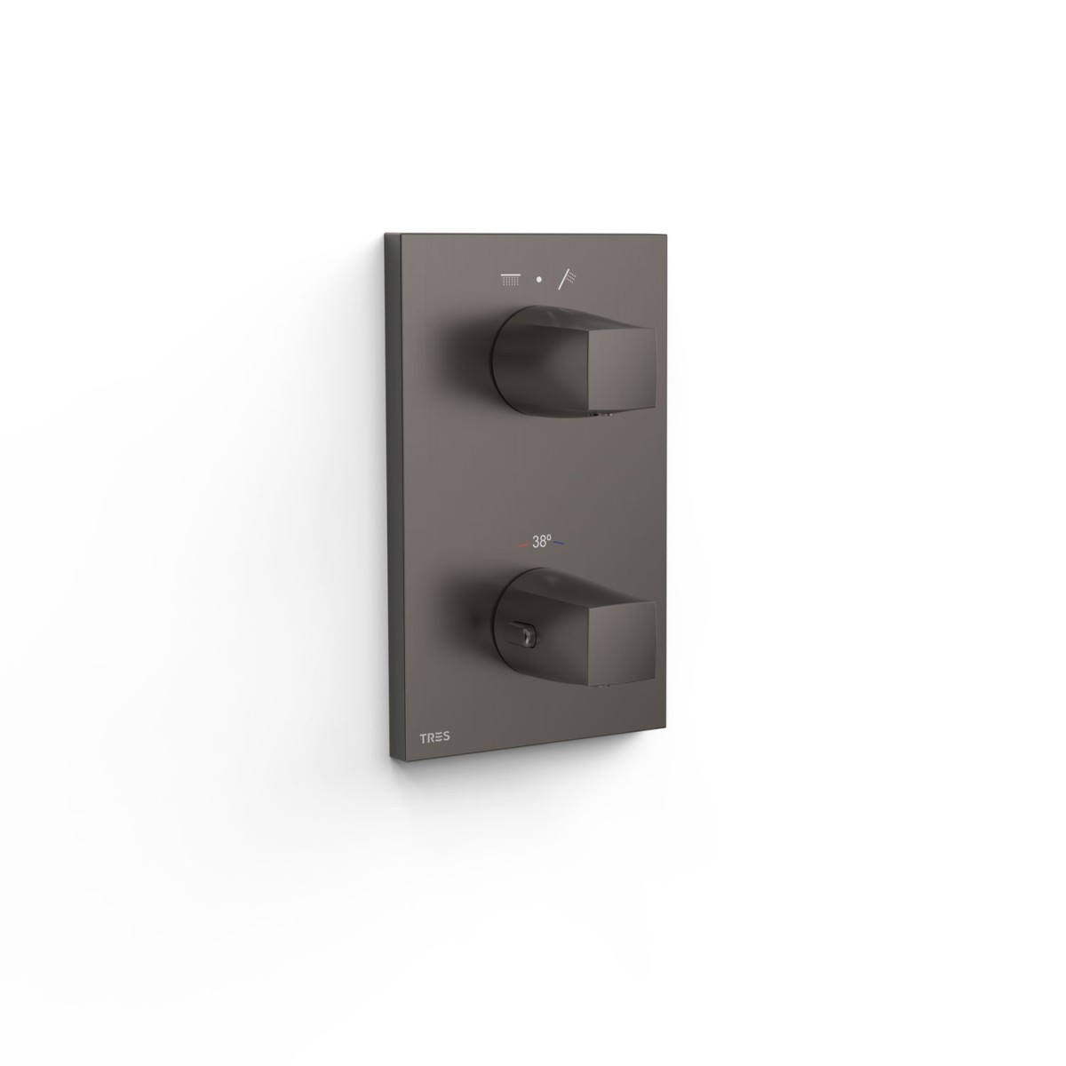 Pièce apparente pour boîtier encastré 2 voies Therm-box Graphite  - TRES 21125001GR 