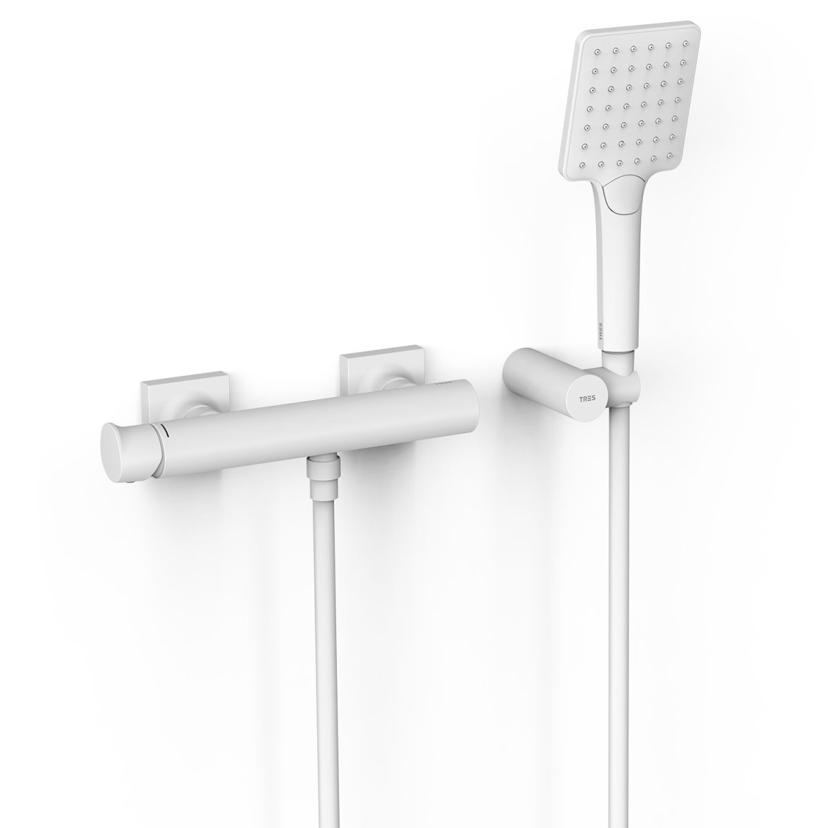 Mitigeur mural pour douche Project Blanc mat - TRES 22116701BM 