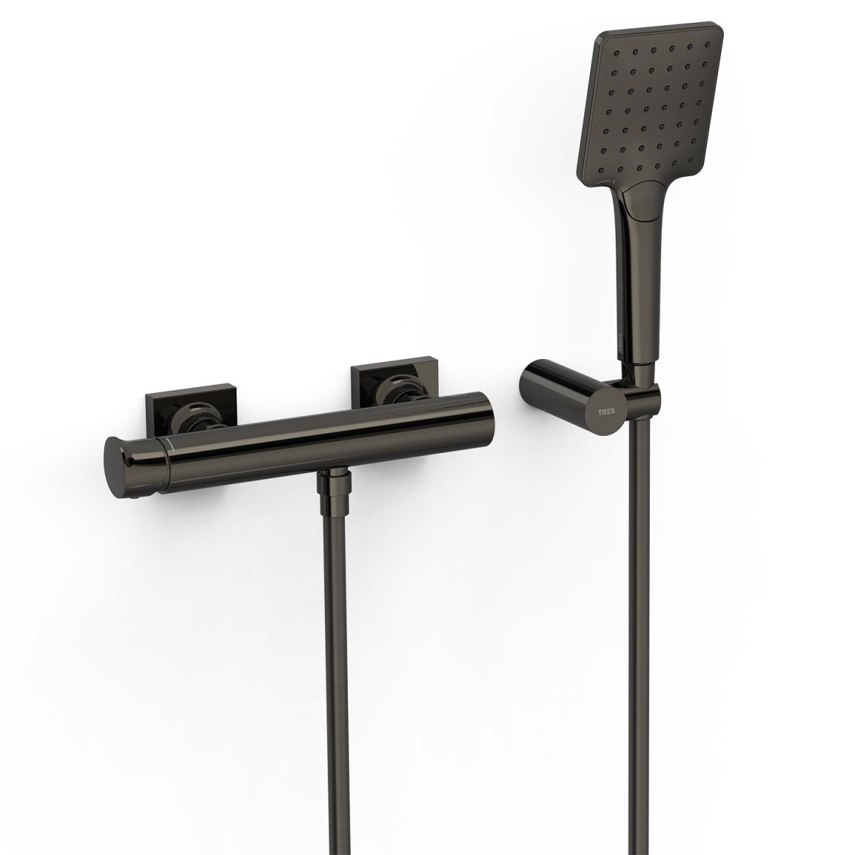 Mitigeur mural pour douche Project Noir Métallisé - TRES 22116701KM 