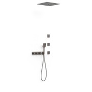 Kit robinet thermostatique encastré 4 voies pour douche B-system Graphite  - TRES 30725406GR 
