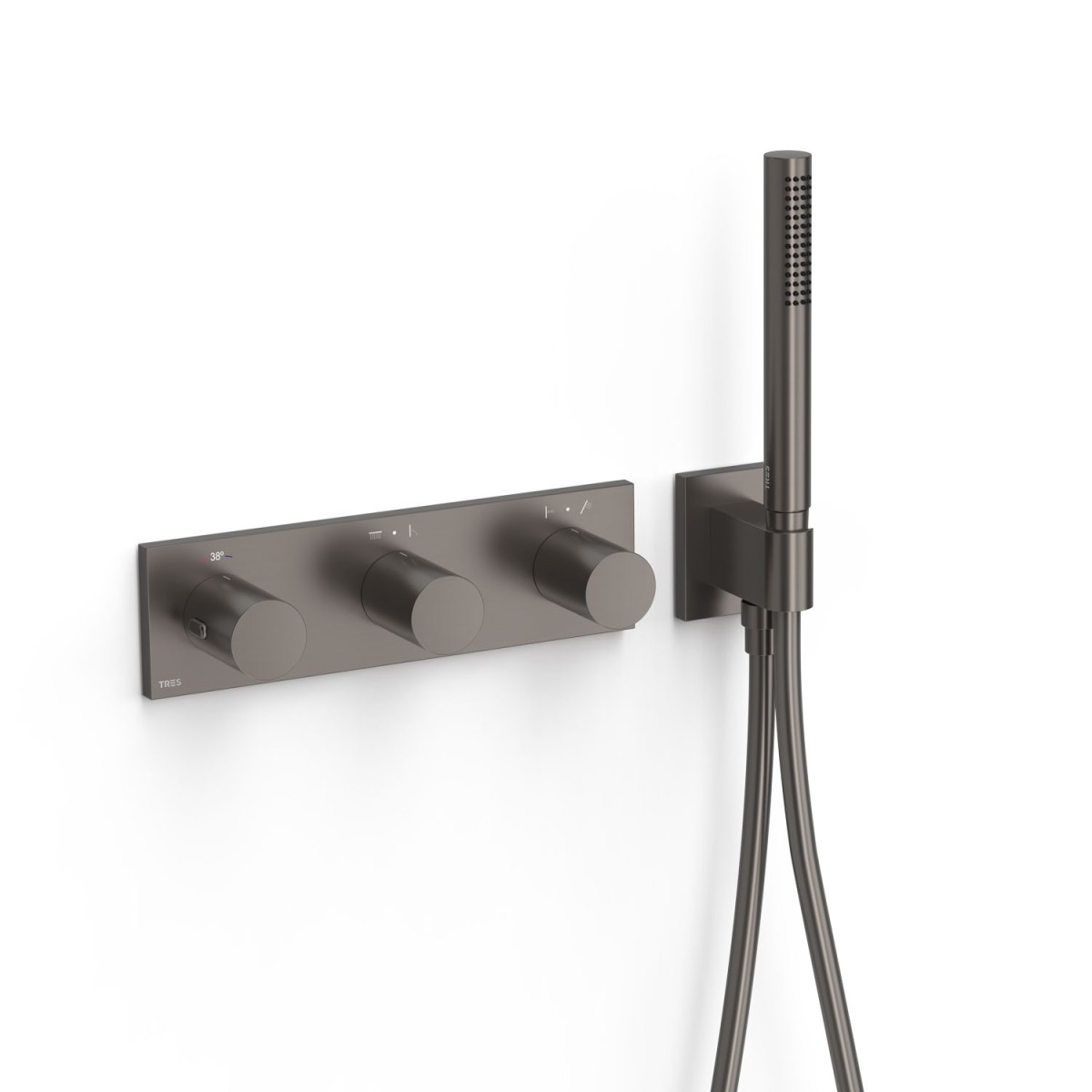 Robinet thermostatique encastré à 4 voies B-system Graphite  - TRES 30735401GR 