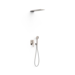 Kit mitigeur encastré 2 voies Rapid‑box pour douche Loft Acier - TRES 22238005AC 