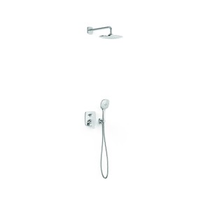 Kit mitigeur encastré 2 voies Rapid‑box pour douche Canigó Chrome - TRES 21738004 