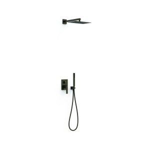Kit mitigeur encastré 2 voies Rapid‑box pour douche Slim Noir bronze - TRES 20238004KMB 