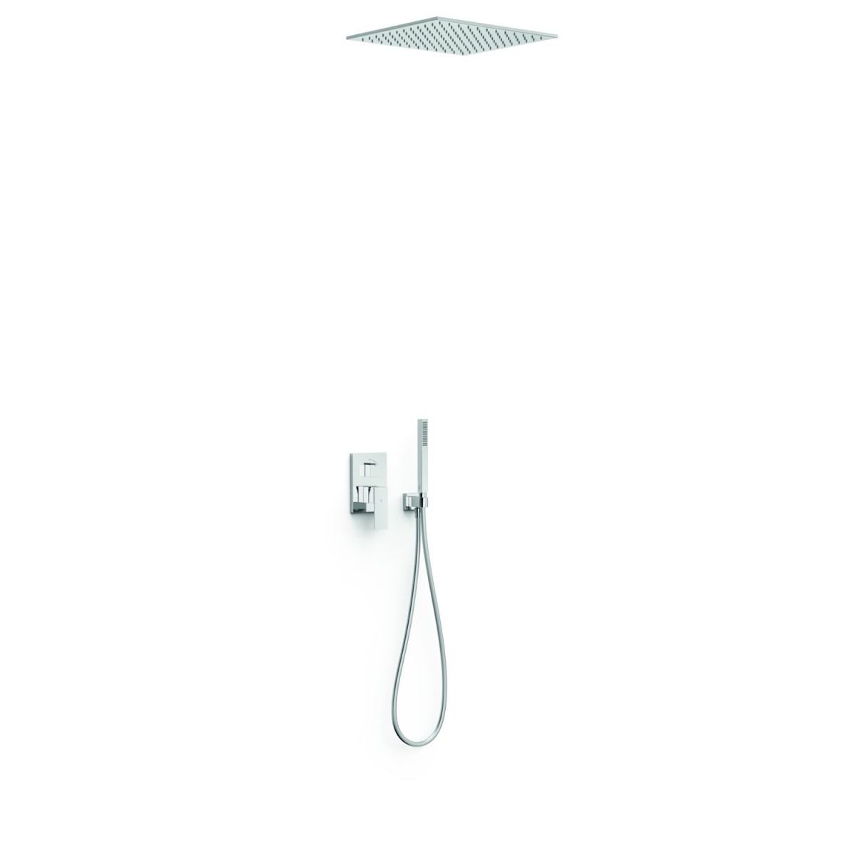 Kit mitigeur encastré 2 voies Rapid‑box pour douche Cuadro Chrome - TRES 00638005 