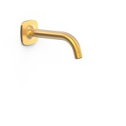 Bec mural fixe avec arrivée d'eau murale réglable en profondeur Or Mat 24K - TRES 22218101OM 