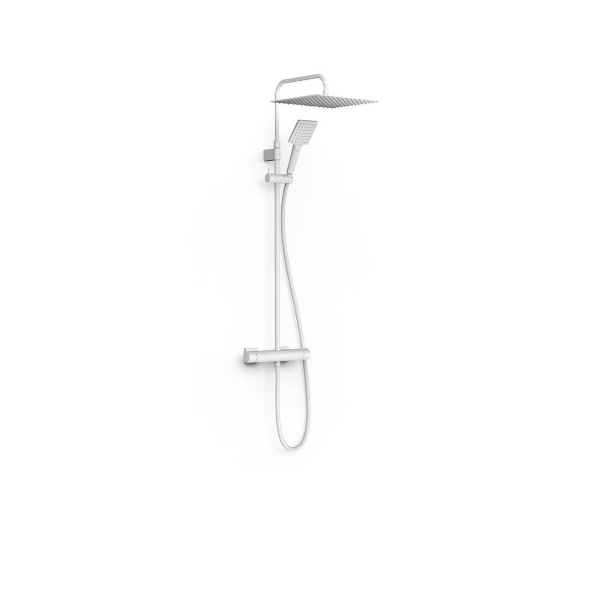 Ensemble de robinet mural Duo‑confort à 2 voies pour douche Project Blanc mat - TRES 22119901BM 