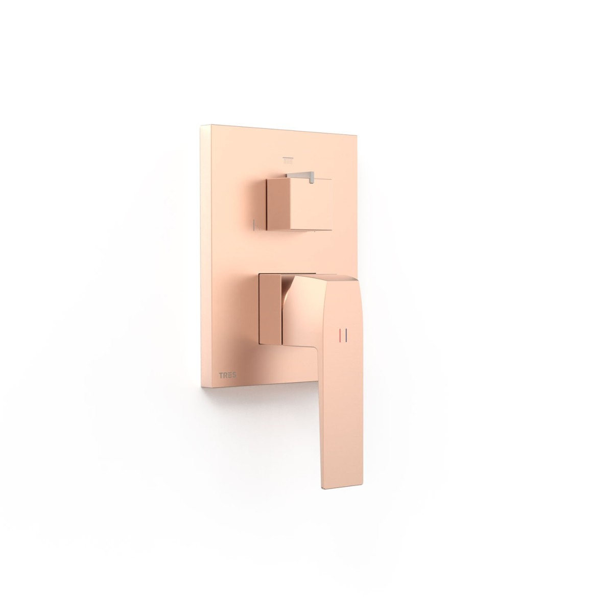 Pièce apparente pour boîtier encastré Rapid‑box 3 voies Slim Or Rose Mat 24K - TRES 20227310OPM 