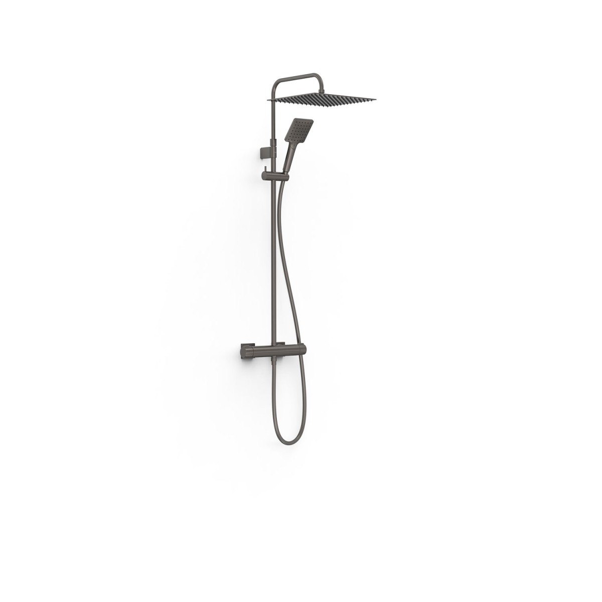 Ensemble de robinet mural Duo‑confort à 2 voies pour douche Project Graphite  - TRES 22119901GR 