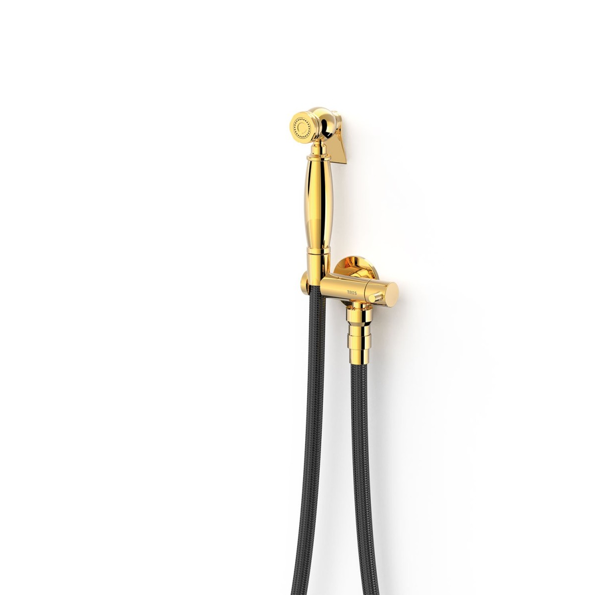 Mitigeur encastré avec douche pour WC  Or 24K - TRES 24112352OR 