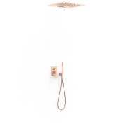 Kit mitigeur encastré 3 voies Rapid‑box pour douche Slim Or Rose Mat 24K - TRES 20237302OPM 