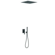 Kit mitigeur encastré 3 voies Rapid‑box pour douche Slim Noir mat - TRES 20237302NM 