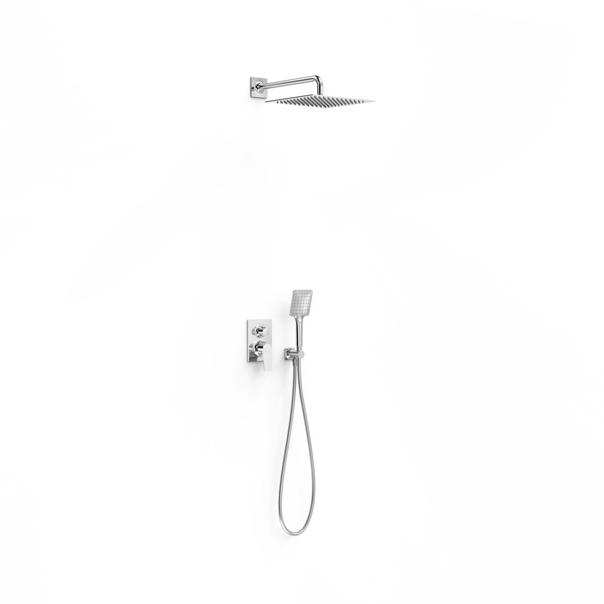 Kit mitigeur encastré 2 voies Rapid‑box pour douche Project Chrome - TRES 22138004 