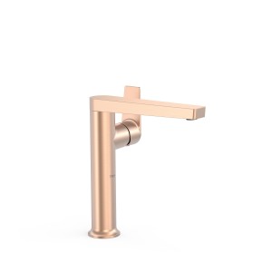 Mitigeur haut avec manette latérale pour lavabo Project Or Rose Mat 24K - TRES 22164701OPM 