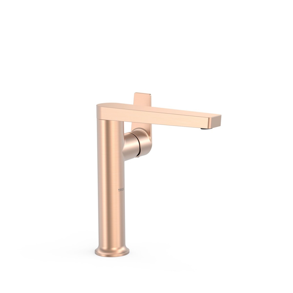 Mitigeur haut avec manette latérale pour lavabo Project Or Rose Mat 24K - TRES 22164701OPM 