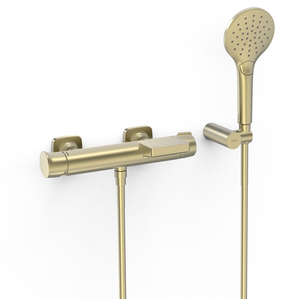 Mitigeur mural pour baignoire et douche Loft Cava doré  - TRES 22217001CA 
