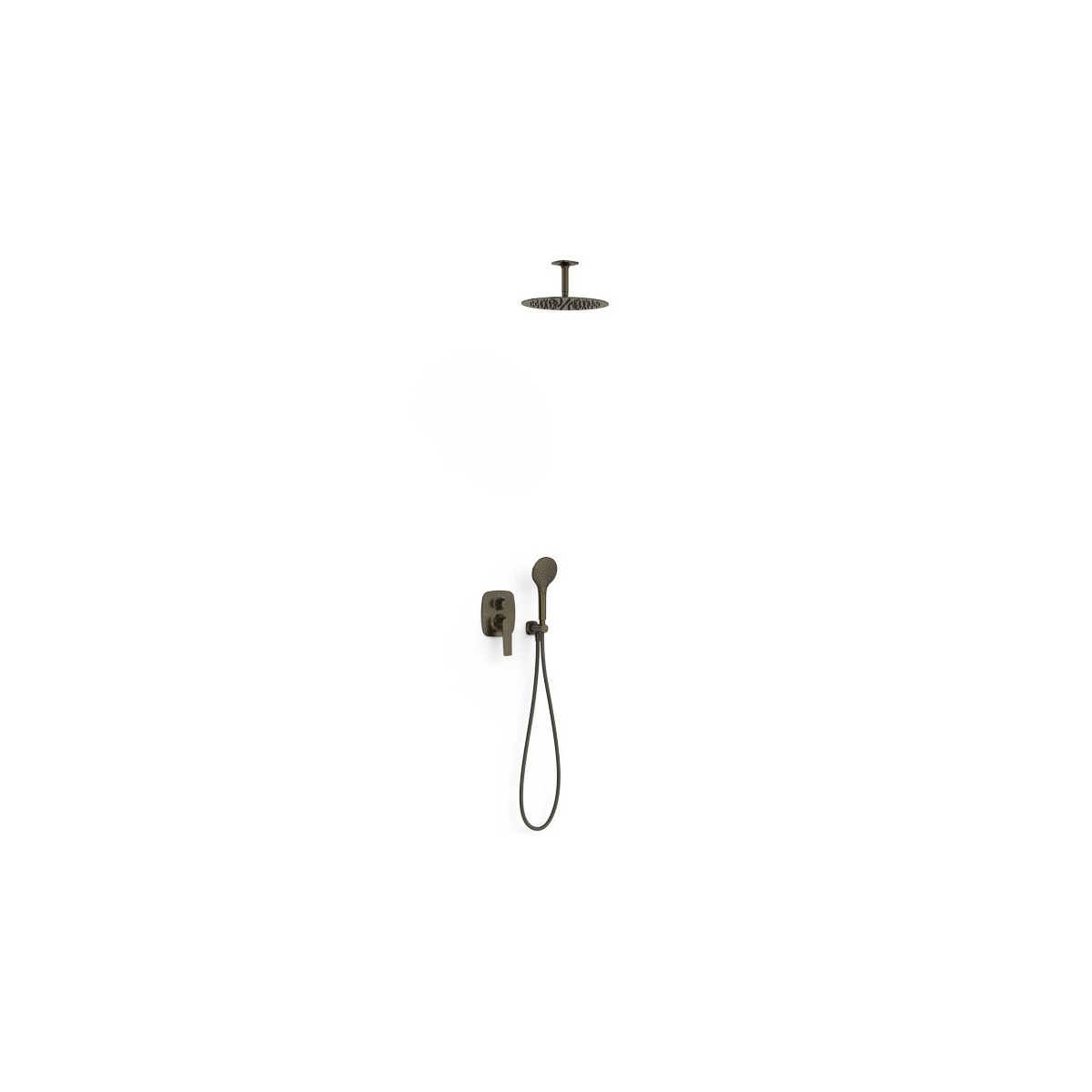 Kit mitigeur encastré 2 voies Rapid‑box pour douche Loft Noir bronze - TRES 22238003KMB 