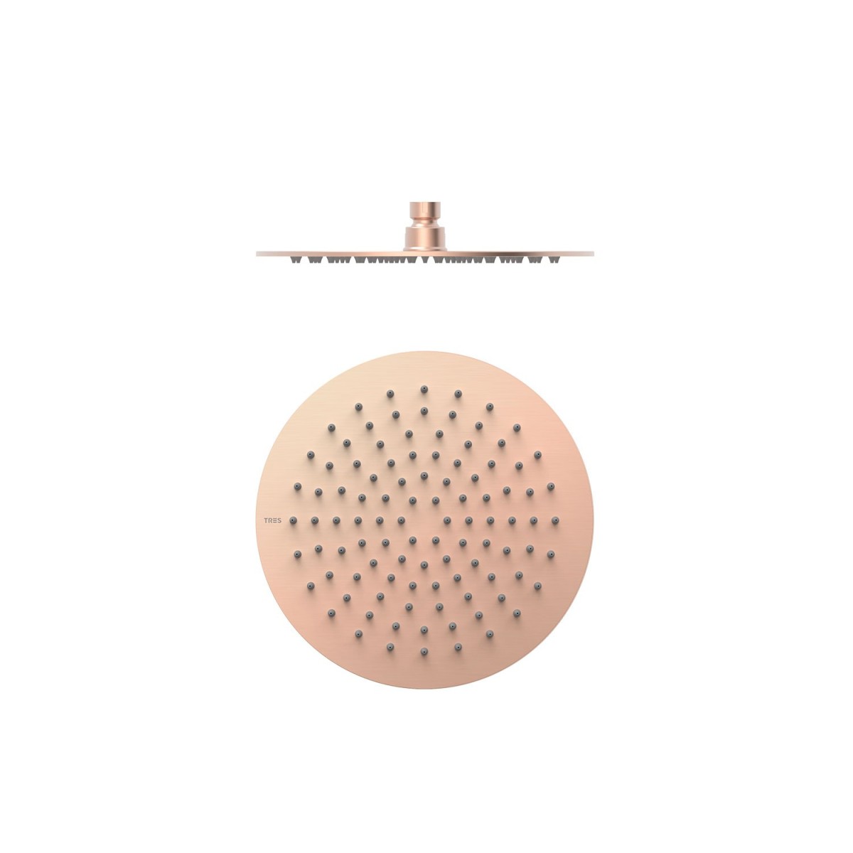 Pommeau de douche Extra-fin diam 250 mm Or Rose Mat 24K - TRES 134315009OPM 
