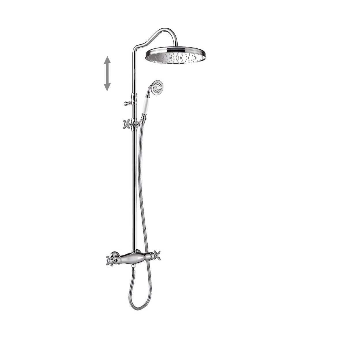 Ensemble de robinet thermostatique mural à 2 voies pour douche Tres Clasic Chrome - TRES 24219503 