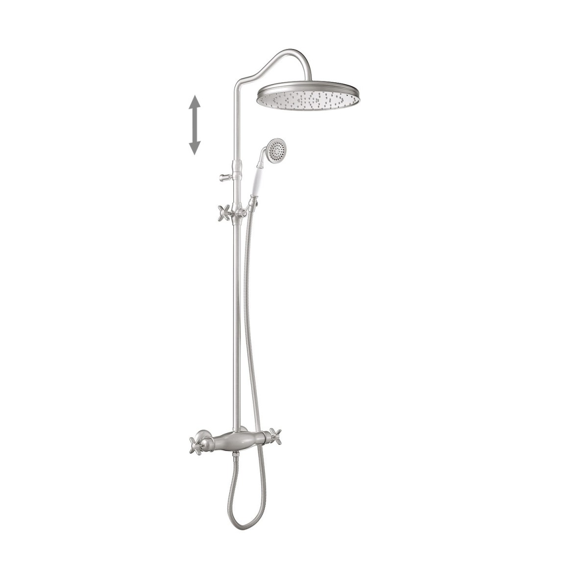 Ensemble de robinet thermostatique mural à 2 voies pour douche Tres Clasic Acier - TRES 24219503AC 