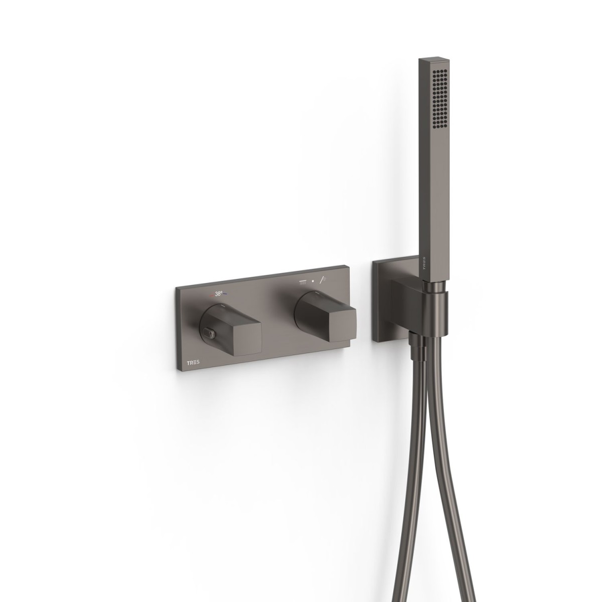 Robinet thermostatique encastré à 2 voies B-system Graphite  - TRES 30725201GR 