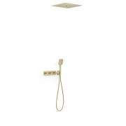 Kit robinet thermostatique encastré 3 voies pour douche B-system Cava doré  - TRES 30725306CA 