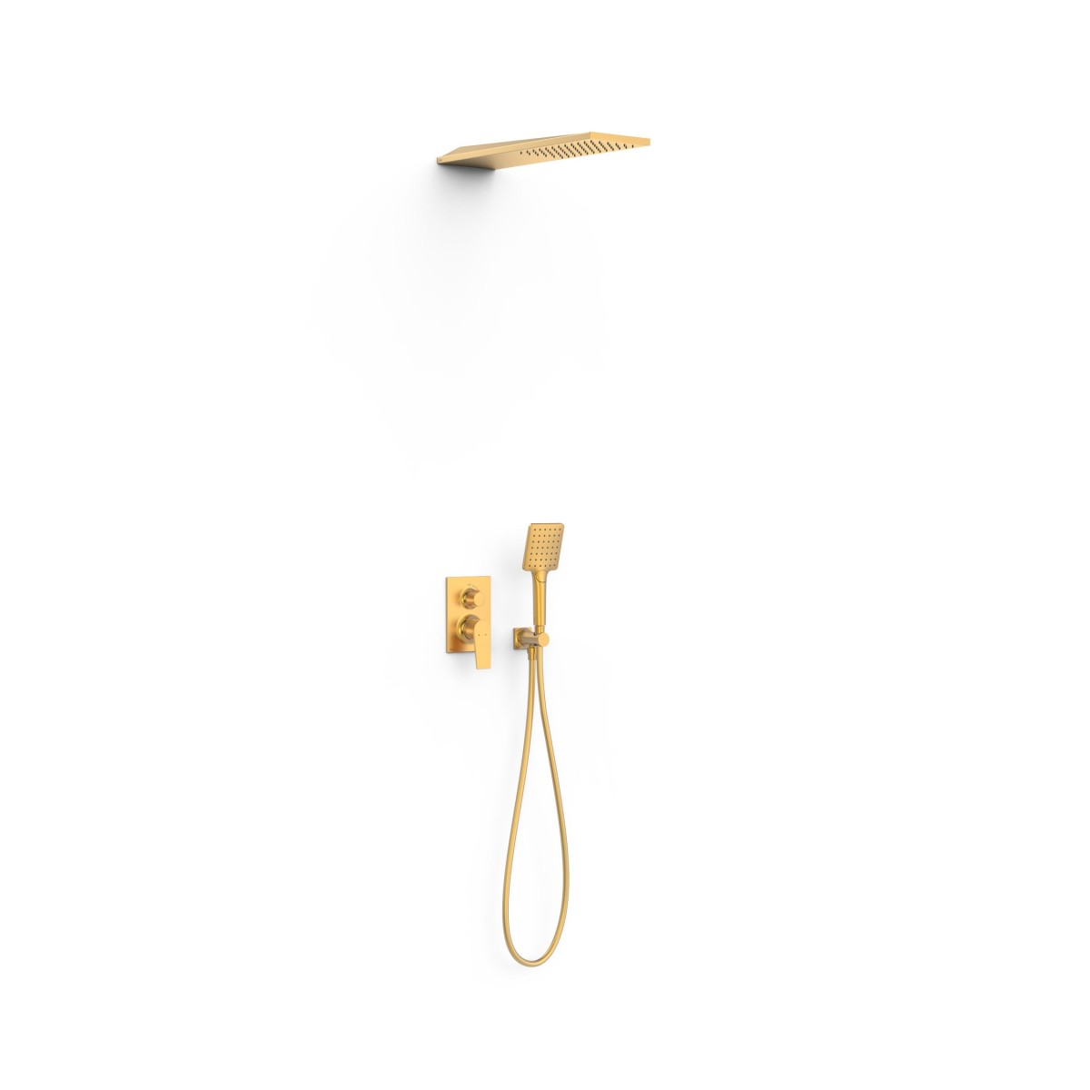 Kit mitigeur encastré 2 voies Rapid‑box pour douche Project Or Mat 24K - TRES 22138005OM 