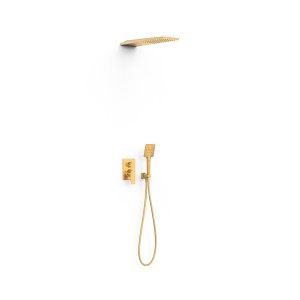 Kit mitigeur encastré 2 voies Rapid‑box pour douche Project Or Mat 24K - TRES 22138005OM 