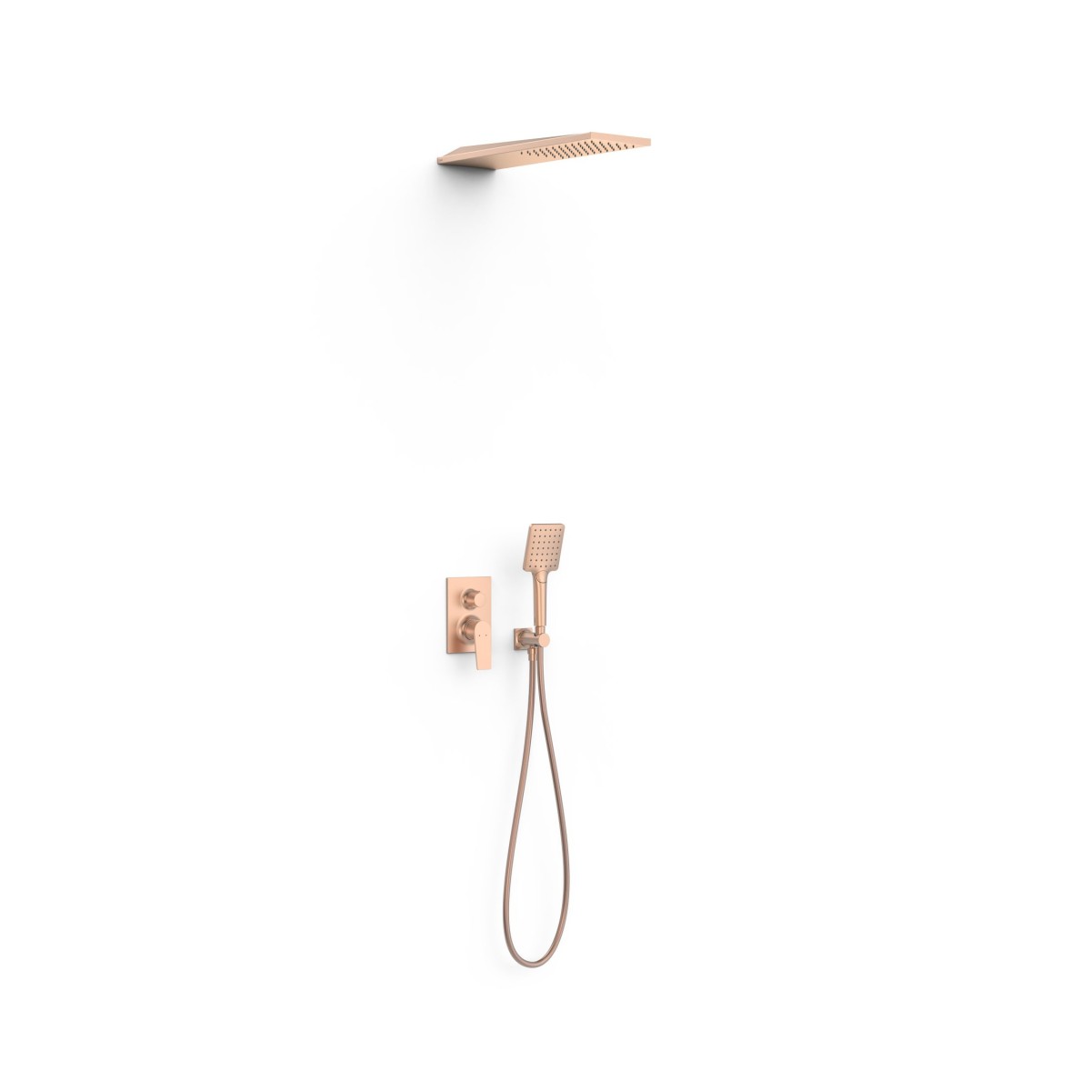 Kit mitigeur encastré 2 voies Rapid‑box pour douche Project Or Rose Mat 24K - TRES 22138005OPM 