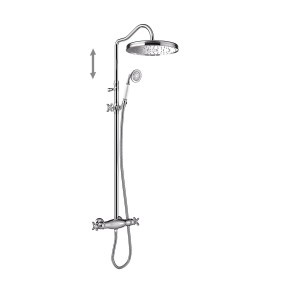 Ensemble de robinet thermostatique mural à 2 voies pour douche Tres Clasic Chrome - TRES 24219503 