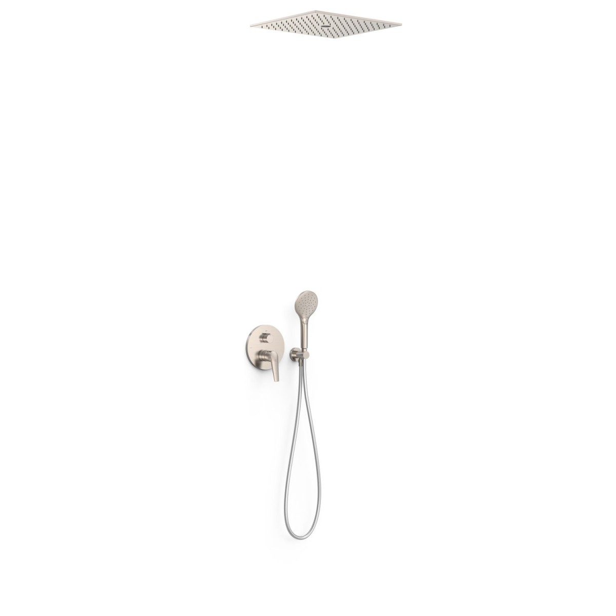 Kit mitigeur encastré 3 voies Rapid‑box pour douche Fuji Acier - TRES 28137302AC 