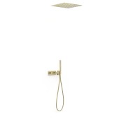 Kit robinet thermostatique encastré 2 voies pour douche B-system Cava doré  - TRES 30725206CA 