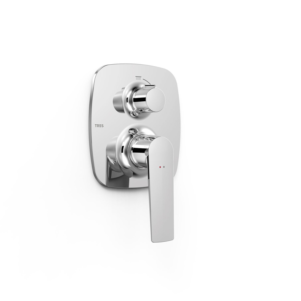 Pièce apparente pour boîtier encastré Rapid‑box 2 voies Loft Chrome - TRES 22228101 