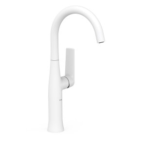 Mitigeur haut avec manette latérale pour lavabo Loft Blanc mat - TRES 22264701BM 