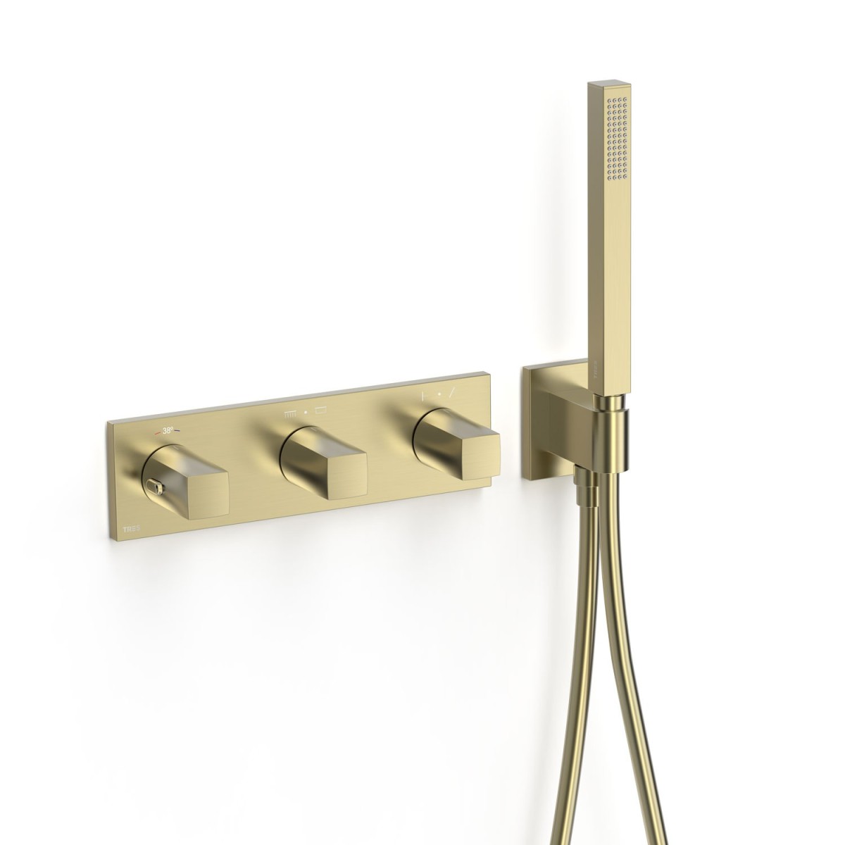 Robinet thermostatique encastré à 4 voies B-system Cava doré  - TRES 30725401CA 