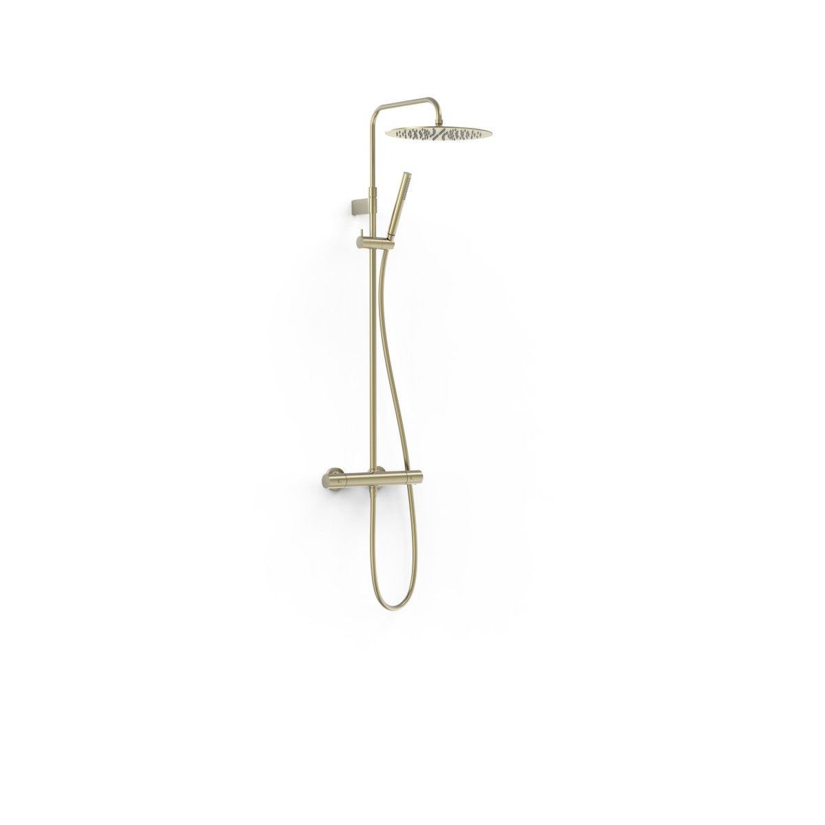 Ensemble de robinet thermostatique mural 2 voies pour douche Over-wall Cava doré  - TRES 19039302CA 