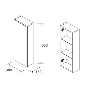 Module ALLIANCE 300 réversible 1 porte système push GREEN FOREST 300x800x162mm - SALGAR 96951