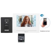 Kit JO wifi, platine saillie ABS noir, moniteur écran 7'' tactile & alimentation - AIPHONE JOS1AW 
