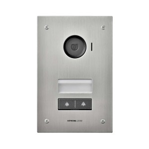 Platine JV vidéo, encastrée, avec 2 boutons d'appel pour 2 moniteurs JV1MD - AIPHONE JV2DVF 