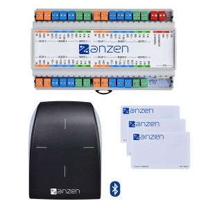 Pack contrôle d'accès : 1 centrale 4 portes, 1 lecteur Bluetooth OSDP + 3 badges - AIPHONE AZPACKBLUE 