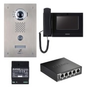 Pack IP access, enc. moniteur boucle magnétique, programmé, switch PoE inclus - AIPHONE PIXEL 